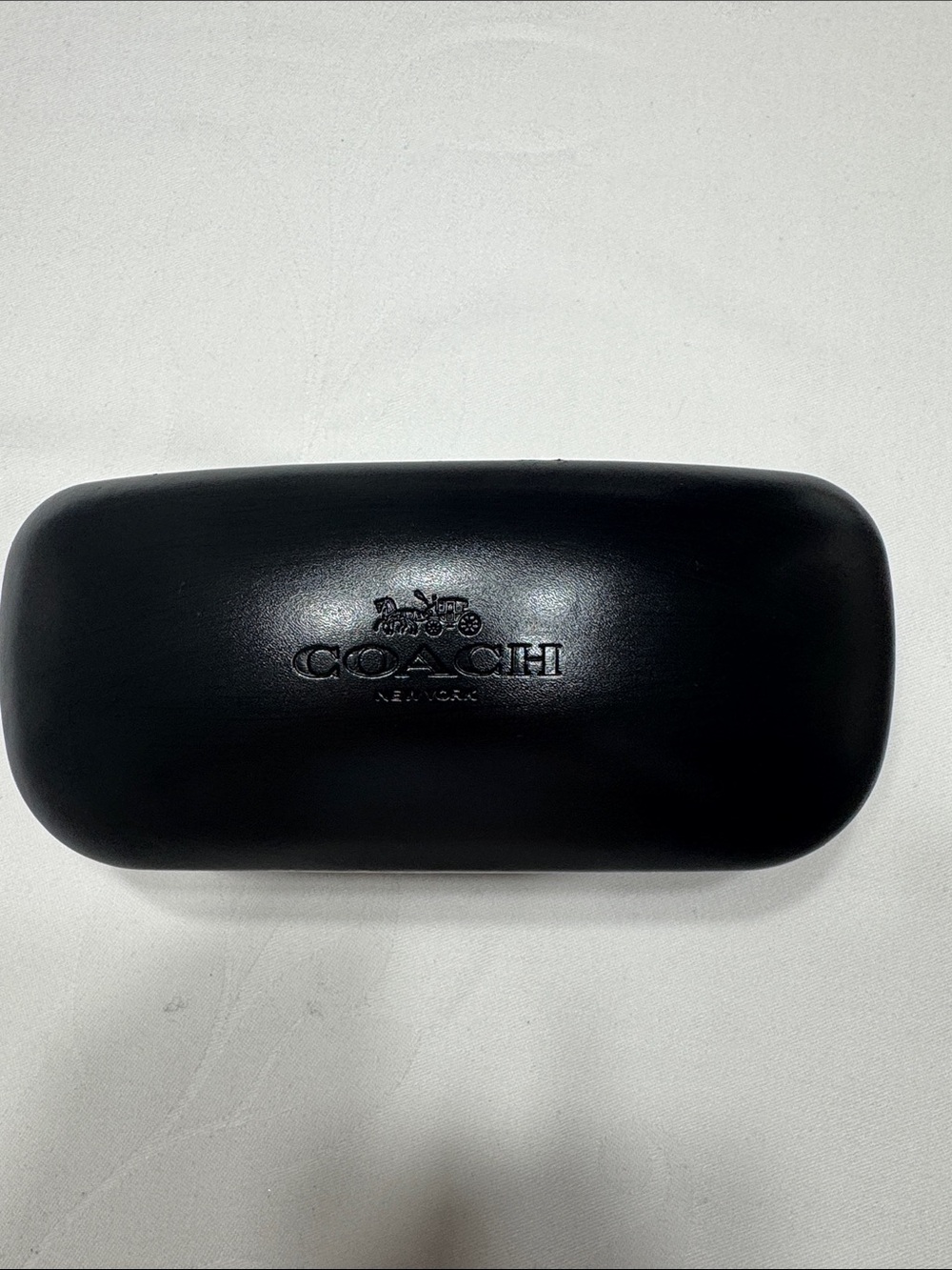 COACH New York black hard shell/ clamshell  eyeglass case.